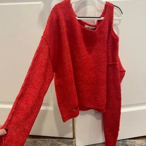 Red cut out sweater - wildfox